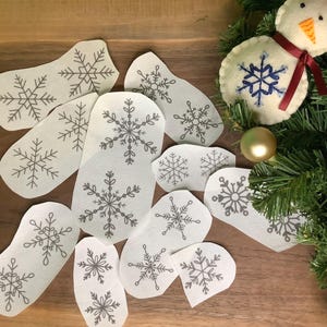 Snowflake Stick and Stitch Hand Embroidery Patterns: 20 Hand-Drawn Holiday Designs