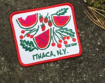 Ithaca NY Summer Fruit Sew On Embroidered Patch