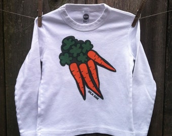 Orange Carrots Organic Long Sleeve Child Tee