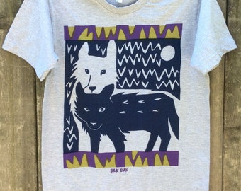 T-shirt unisexe à manches courtes Wolf Twins