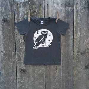 Grey Owl Child's Tee Hand Silkscreened Sizes 2, 4, 6, 8, 10, 12 image 2