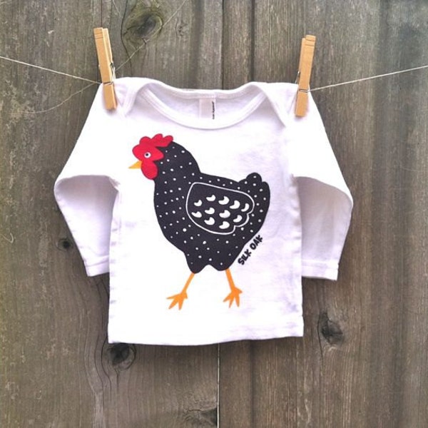 Dotty Chicken Long Sleeve Baby Tee