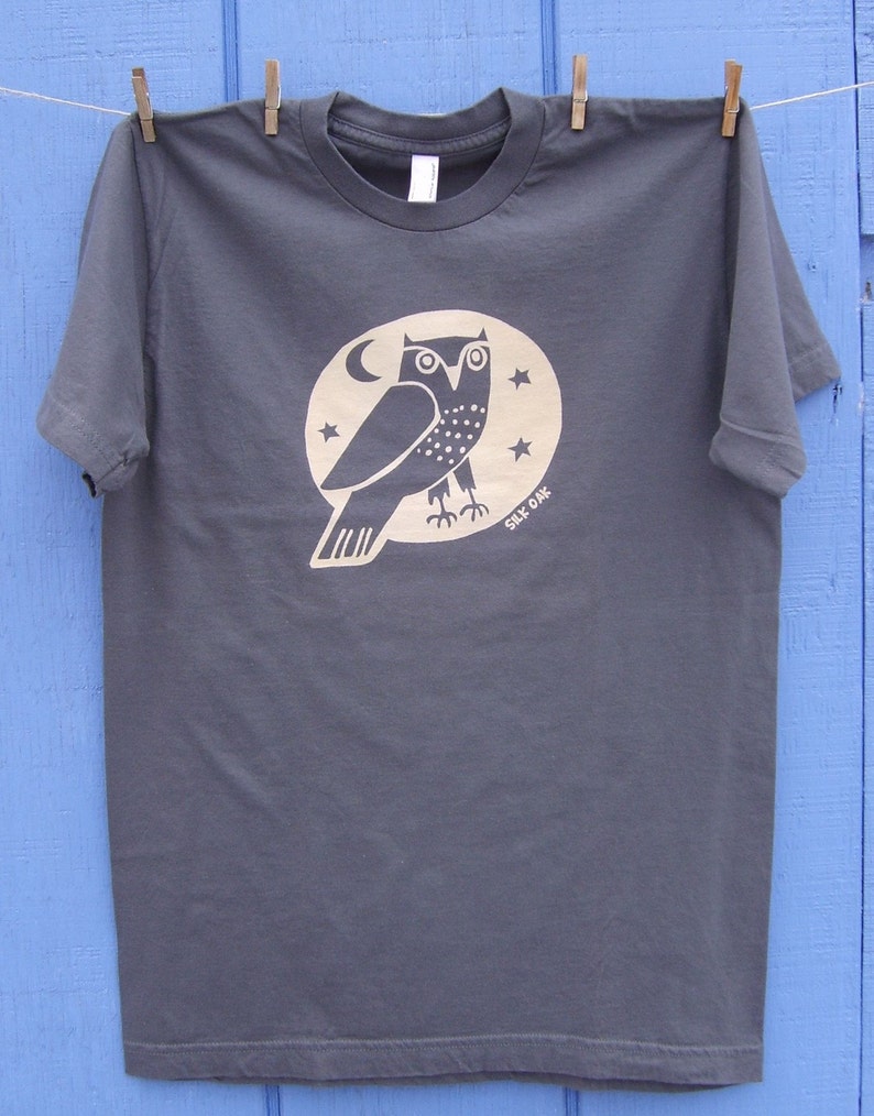 Woodland Grey Owl Adult Tee image 1