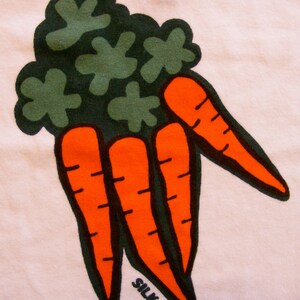 Orange Carrots Hand Silkscreened Organic Infant One Piece image 3