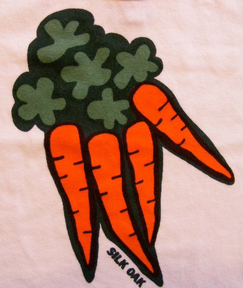 Orange Carrots Hand Silkscreened Organic Infant One Piece image 3