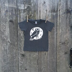 Grey Owl Child's Tee Hand Silkscreened Sizes 2, 4, 6, 8, 10, 12 image 3