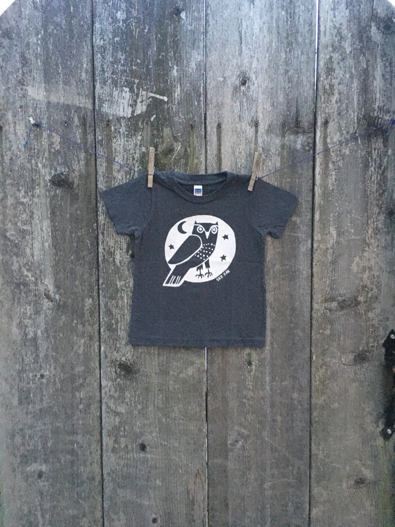 Grey Owl Child's Tee Hand Silkscreened Sizes 2, 4, 6, 8, 10, 12 image 3