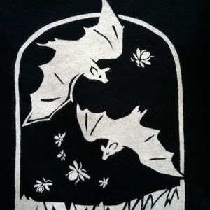 Halloween Bats with Fireflies Adult Unisex LS Tee image 2