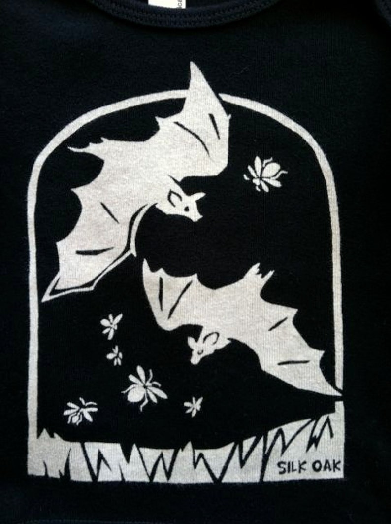 Halloween Bats with Fireflies Adult Unisex LS Tee image 2