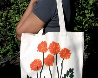 Dreaming of Spring Cotton Canvas Dandelion Tote Bag