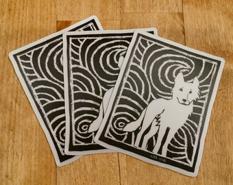 Die-Cut Midnight Wolf Stickers Set of 3 Perfect for Laptop or Water Bottle