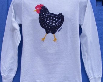 Dotty Chicken Long Sleeve Adult Tee