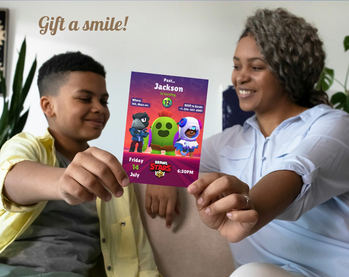 Invitation Anniversaire Brawl Stars à Imprimer Invitation d'anniversaire modifiable Brawl Stars Invitation d
