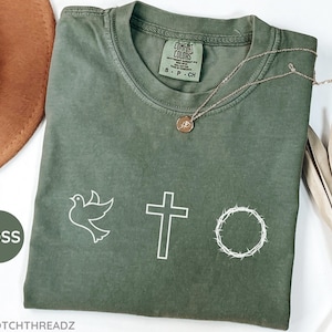 Comfort Colors® Religious Shirt, Dove Cross and Thorns shirt,  Religious gift, Jesus Shirt, Christian Shirt, Faith Shirt, Bible Shirt