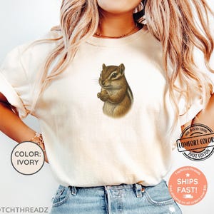Comfort Colors® Vintage Chipmunk Portrait Shirt, Cute Chipmunk Portrait shirt, Vintage Chipmunk Shirt, Woodland Lover Gift For Her