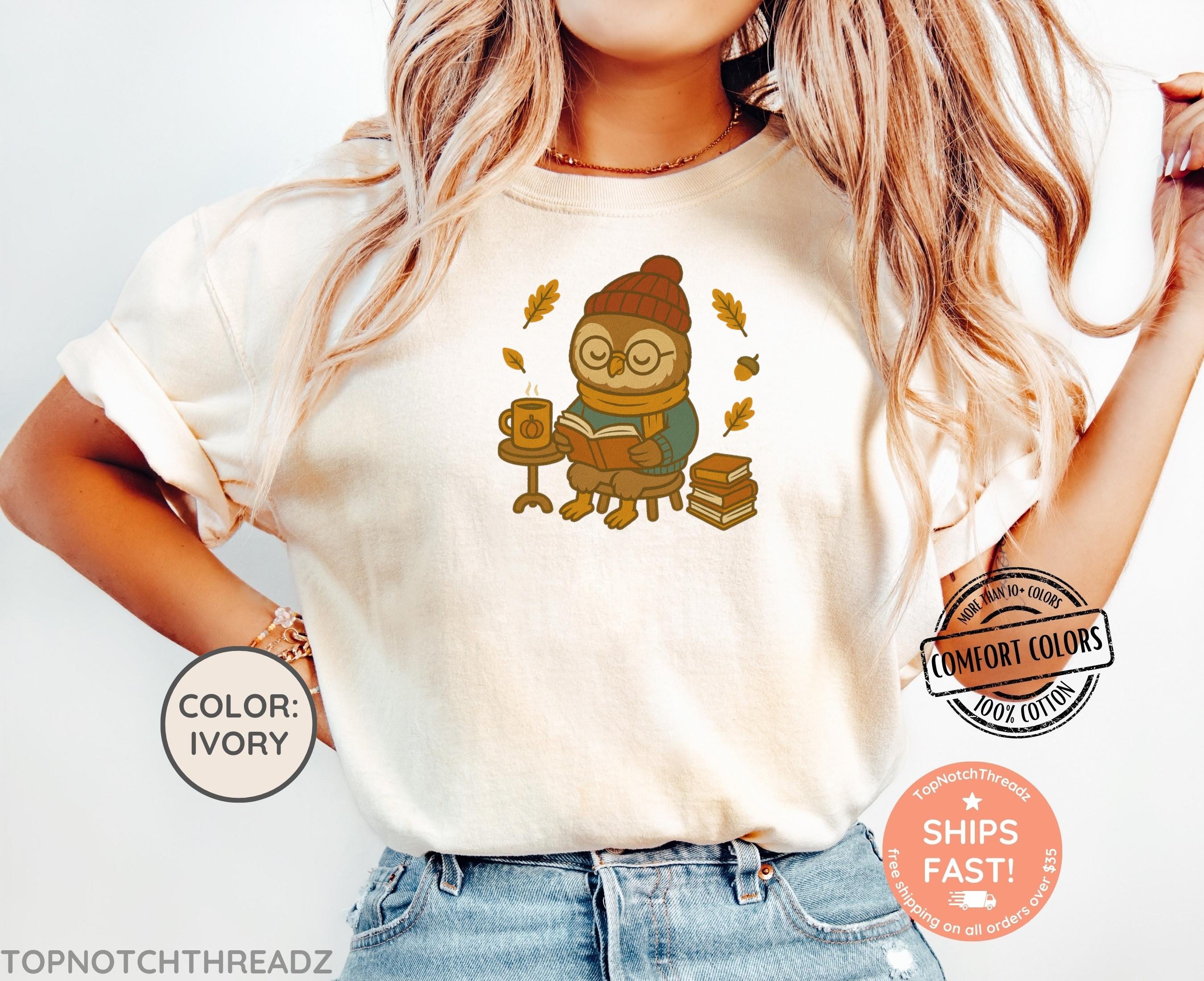 Comfort Colors® Cute Fall Owl Shirt, Cozy Fall Tshirt, Trendy Cute Autumn Owl TShirt, Fall Seaso