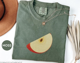 Vintage Sliced Apple Shirt, Apple tshirt, Summer Shirt, Fruit lover gift, Apple Lover Gift, Retro Apple Shirt, Apple Tee