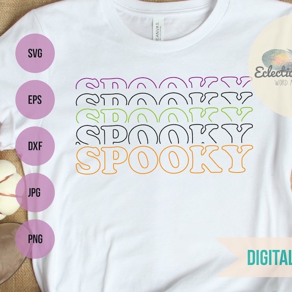 VSCO girl SVG, Spooky SVG, Halloween shirt svg, trendy teen vsco Svg commercial use svg, dxf, eps, jpg, and png