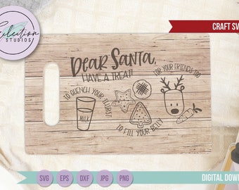 Dear Santa Tray SVG, Cookies for Santa Svg, Dear Santa Plate, Treats for Santa SVG