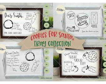 Cookies for Santa SVG Collection Bundle, Christmas SVG, Holiday svg, Dear Santa Tray cookie tray, reindeer food tray, SVG dxf commerical use