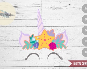 Download Free Unicorn Svg Unicorn Face Tool Kit V1 Unicorn Horn Ears Etsy SVG Cut Files