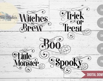 Download Halloween Words Svg Etsy