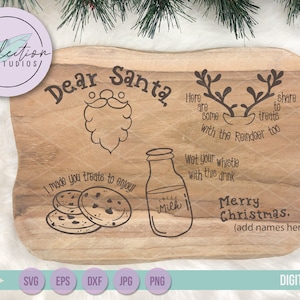 Caro Babbo Natale SVG, SVG di Natale, Vassoio delle feste, Vassoio Caro Babbo Natale, Biscotti della vigilia di Natale per il piatto di Babbo Natale, vassoio di cibo per renne, SVG per uso commerciale