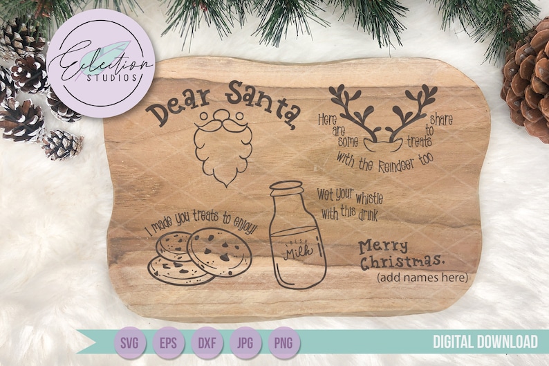 Download Dear Santa SVG Christmas SVG Holiday tray Dear Santa Tray ...