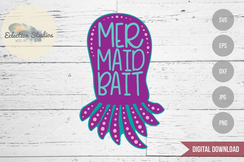 Download Mermaid SVG Octopus svg Mermaid Bait cute boy design. | Etsy
