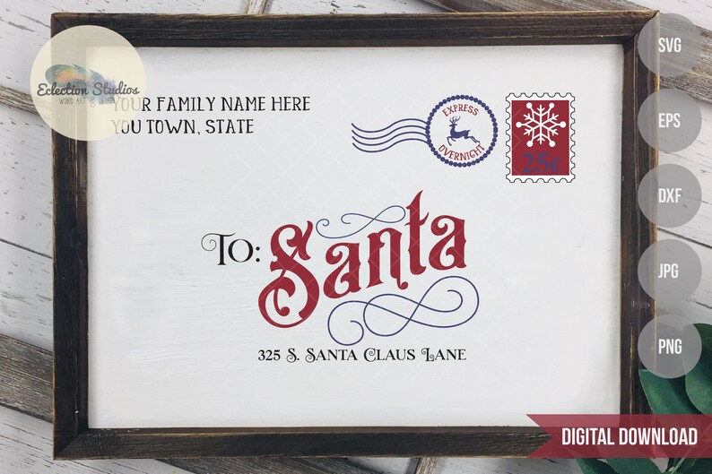Download Letter To Santa Svg Christmas Svg Santa Letter Sign Etsy PSD Mockup Templates
