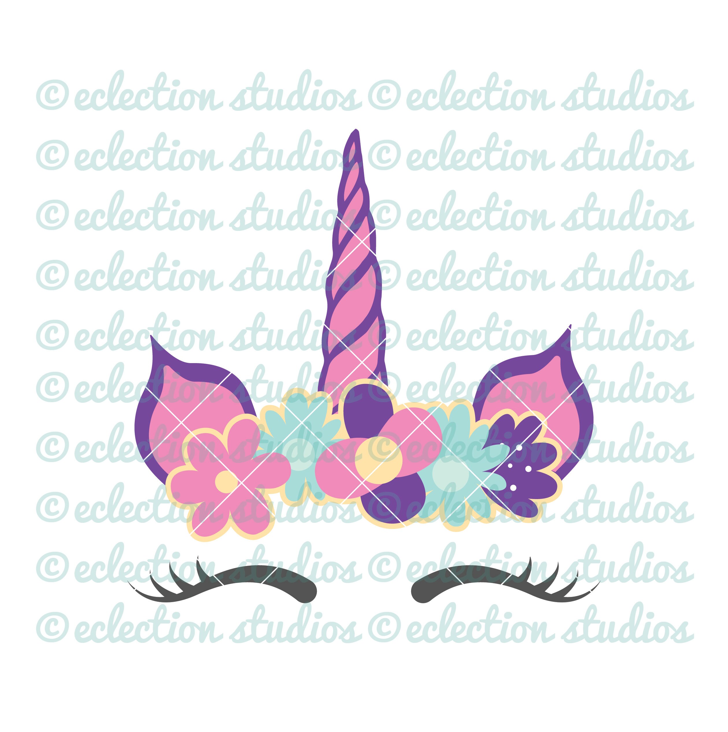 Download Unicorn SVG Unicorn horn and ears cake topper unicorn face ...