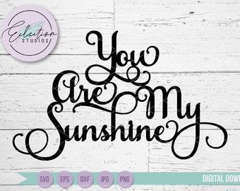 You Are My Sunshine, baby shower svg, rainbow baby svg, first birthday shirt SVG file using Samantha font