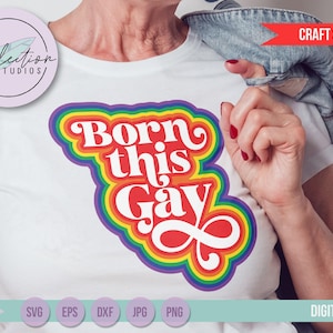 Stolz SVG: Diese Gay Regenbogen Retro Design (Digitaler Download)