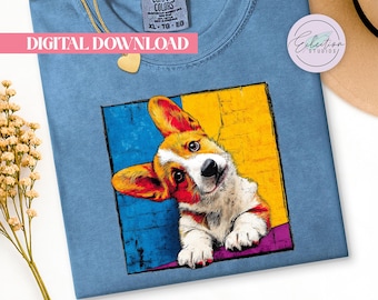 Pop Art Corgi PNG, Comic Strip Dog Shirt Graphic, Corgi Lover Design