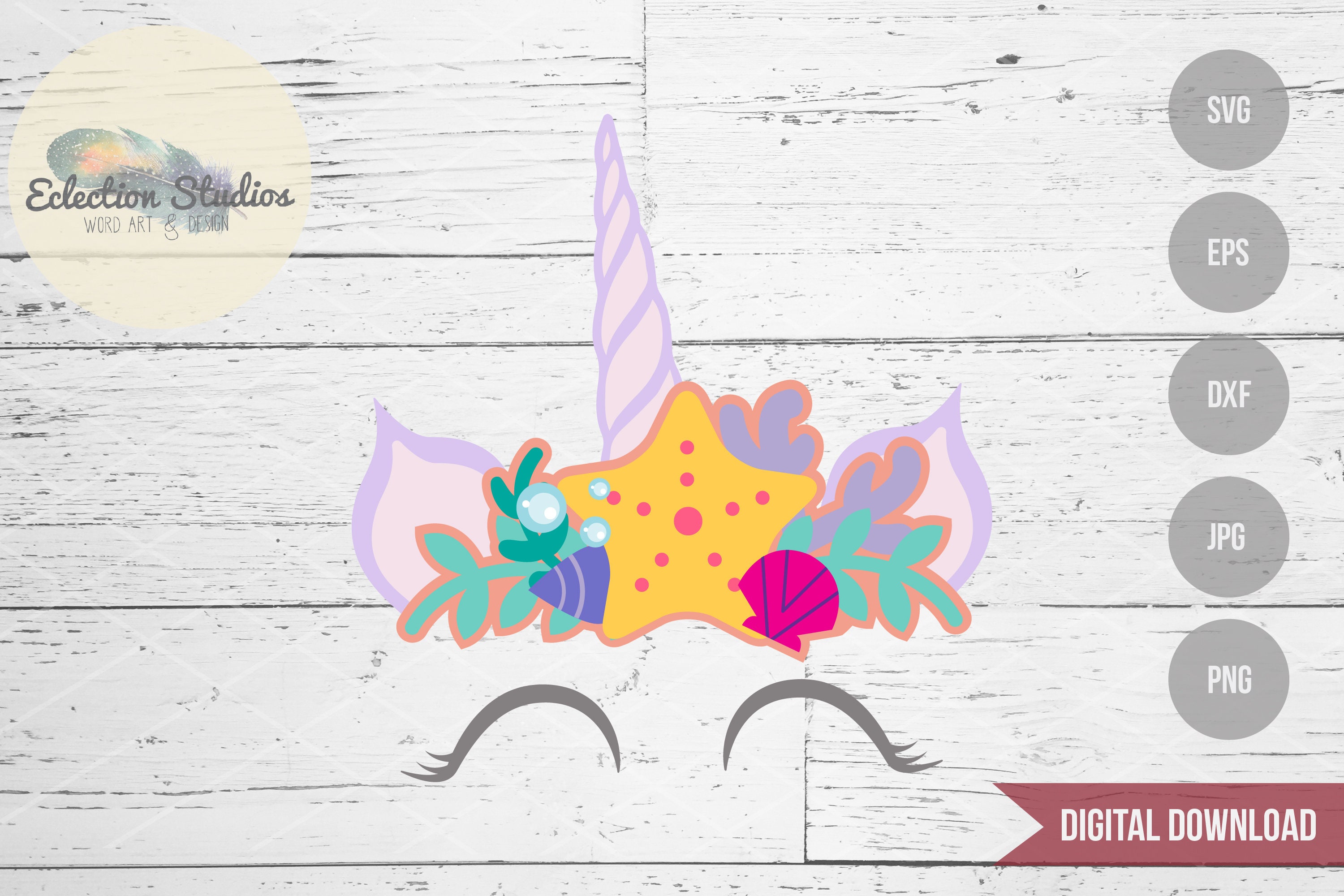 Download Unicorn Svg Unicorn Horn And Ears Mermaid Crown Unicorn Face Etsy