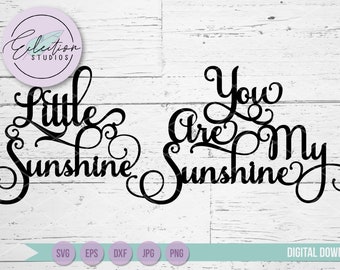 You Are My Sunshine Mommy and Me SVG set, rainbow baby svg, Little Sunshine first birthday shirt set SVG file,