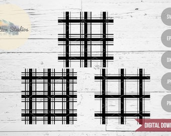 Tartan Plaid Pattern SVG Bundle: Farmhouse Stripes (Digital Download)