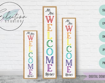 Rainbow Welcome Porch Sign SVG: LGBTQ Design (Digital Download)