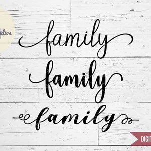 Famille SVG, style ferme, panneau de pays, panneau en bois, mots coupés fichier pour cricut ou silhouette, usage commercial, svg, dxf, eps, png, jpg