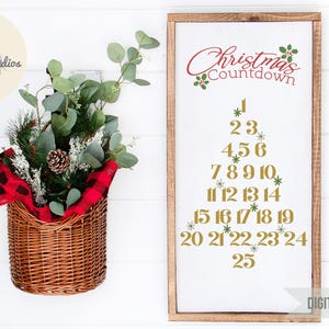Christmas Countdown Tree SVG: Advent Calendar, Commercial Use (Digital Download)