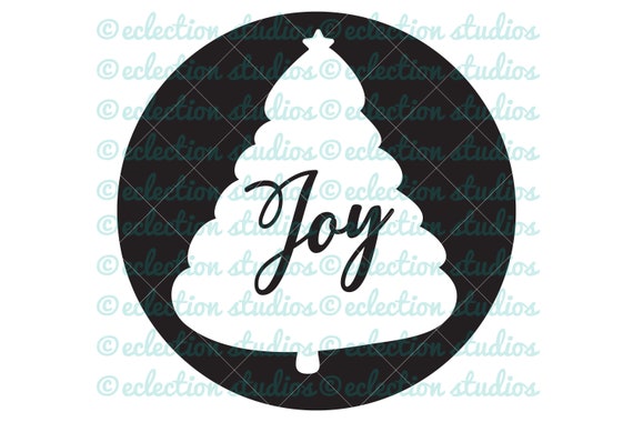 Download Free Christmas Svg Joy Christmas Tree Round Joy Svg Holiday Etsy SVG DXF Cut File