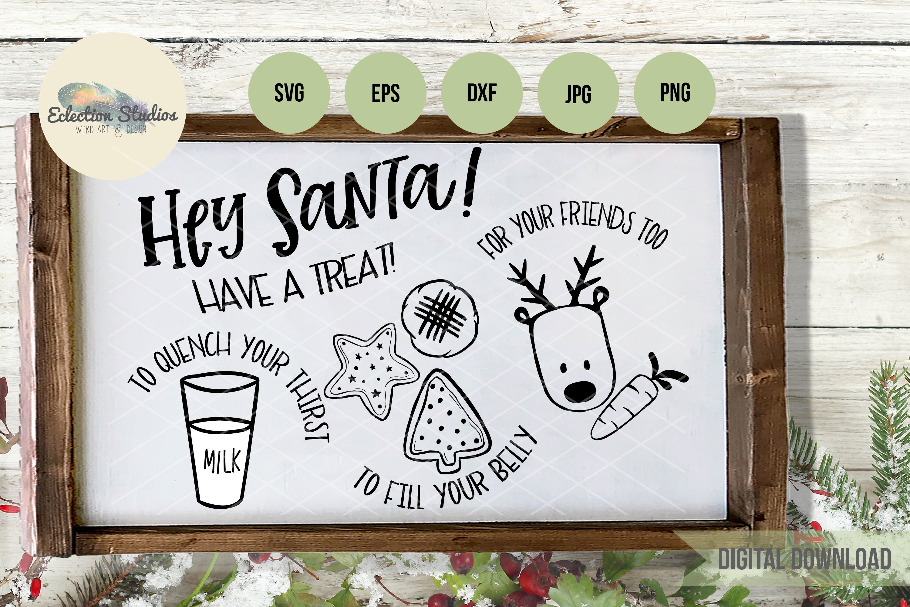 Dear Santa Hey Santa Cookies And Milk Svg Eps Png Cut File Etsy