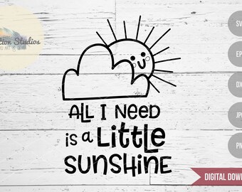 You Are My Sunshine, All I Need Is A Little Sunshine baby shower svg, rainbow baby svg, first birthday SVG, dxf, commercial use cut file