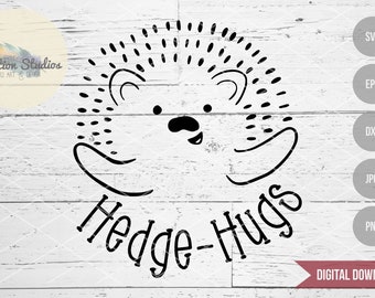 Hedgehog svg, Valentine Hedgehog SVG,Hedge-Hugs, HedgeHugs, cute shirt design for valentine's day SVG digital download, hand drawn