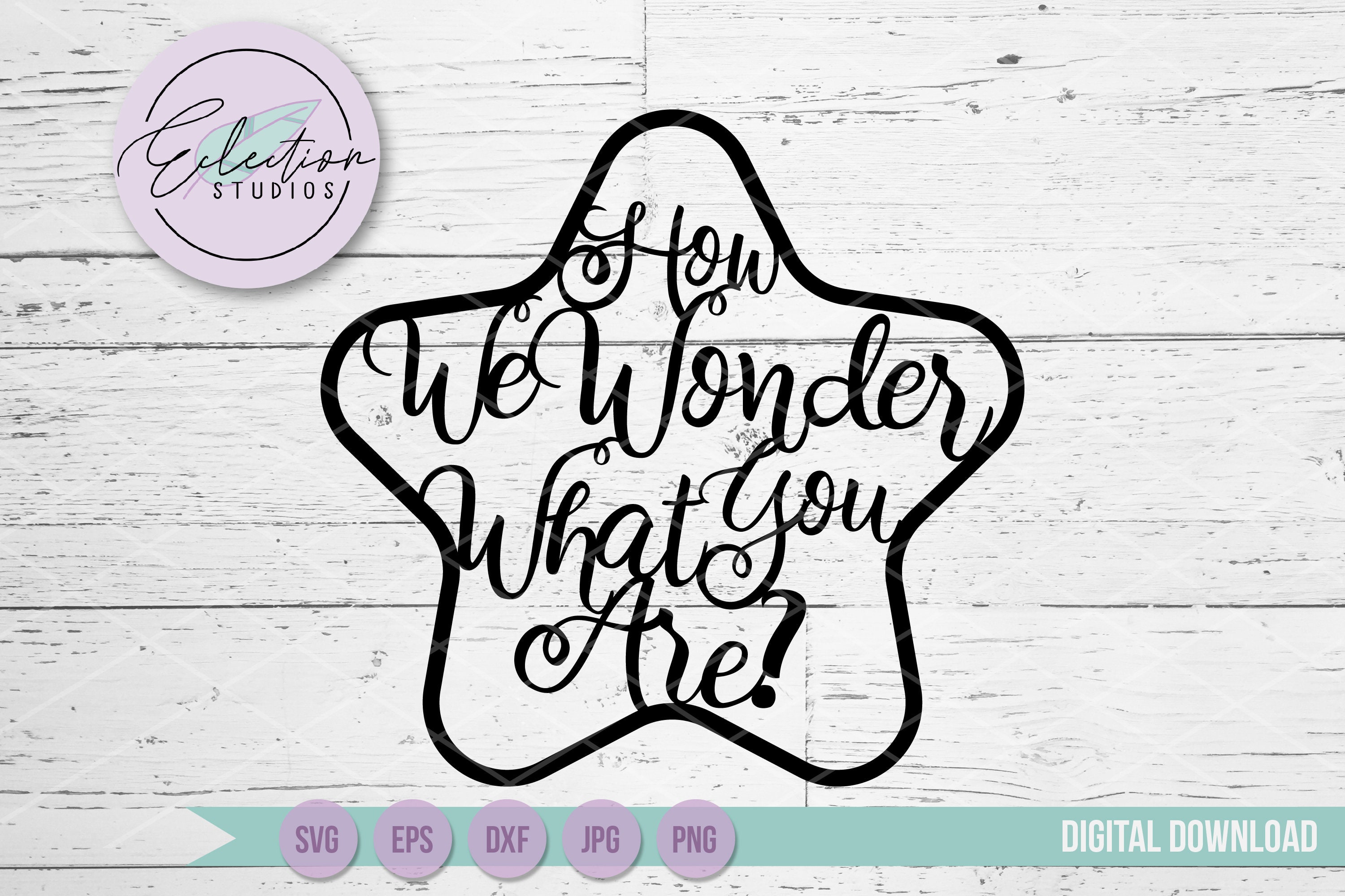 How We Wonder What You Are With Stars Baby Shower Svg New | Etsy