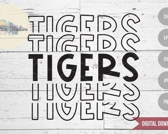 Tigers SVG, Team Pride, School Pride Mascot SVG, Word Art in SVG, eps, png, dxf, jpg with commercial use for cricut or silhouette
