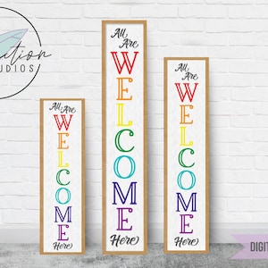 Pride SVG: Rainbow Welcome Porch Sign (Digital Download)