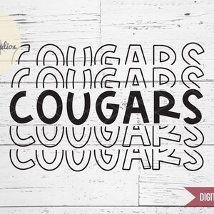 Cougars SVG, Team Pride, School Pride Mascot SVG, Word Art in SVG, eps, png, dxf, jpg with commercial use for cricut or silhouette