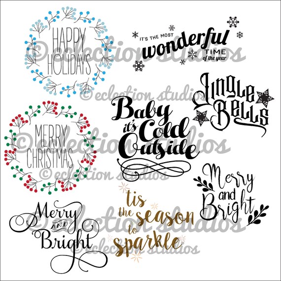 Download Free Christmas Svg 8 Design Bundle Holiday Collection Svg And Etsy SVG DXF Cut File