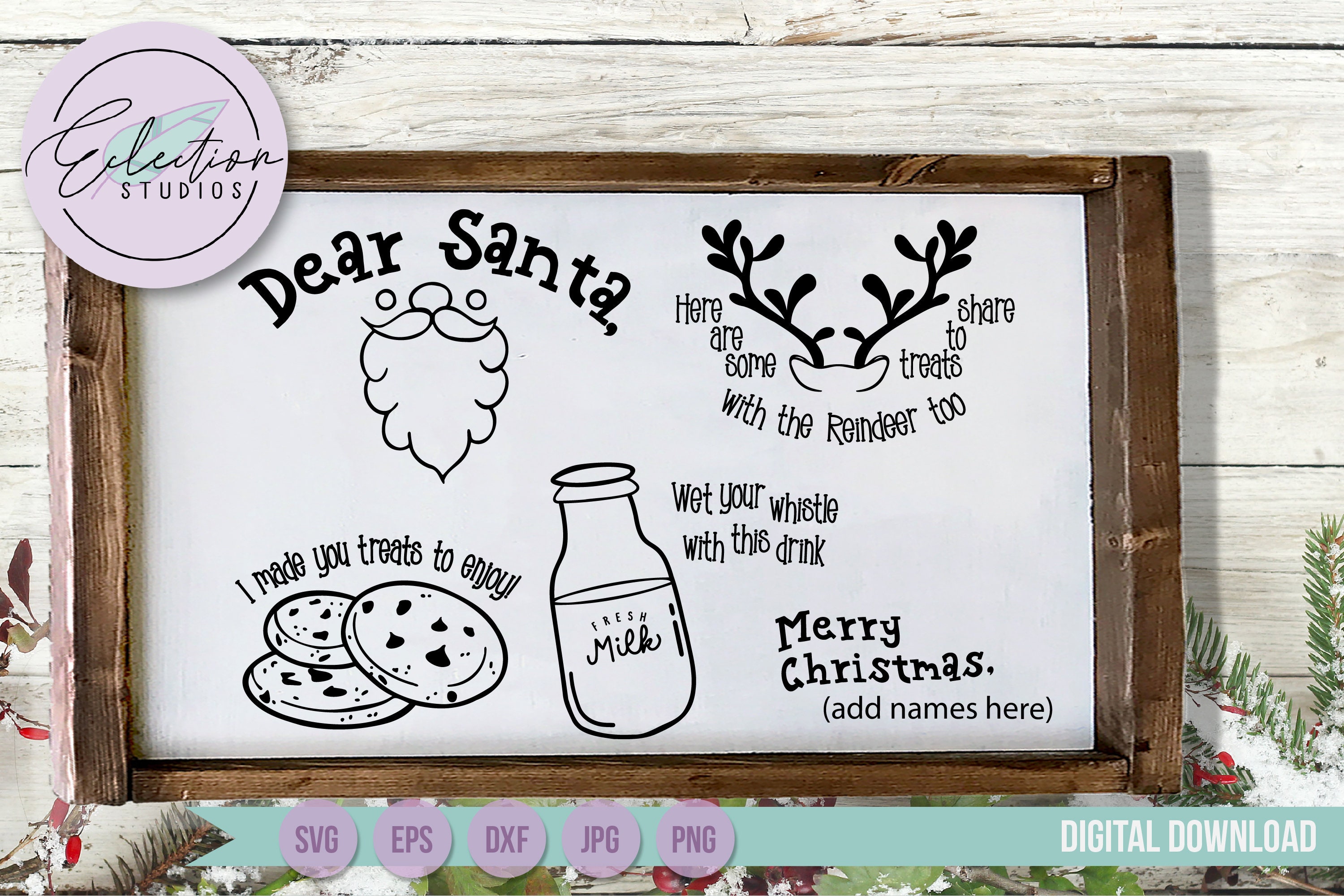 Download Dear Santa SVG Christmas SVG Holiday tray Dear Santa Tray ...
